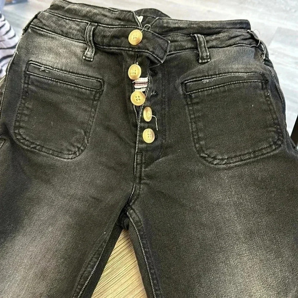Pilcro Anthropologie Ultra high rise Button Fly  Slim utility Jeans Size 25 - Picture 2 of 12